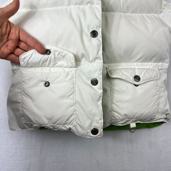 American Eagle Down Fill Reversible Puffer Vest Women S Y2K Kelly Green Rave AEO - Picture 8 of 16